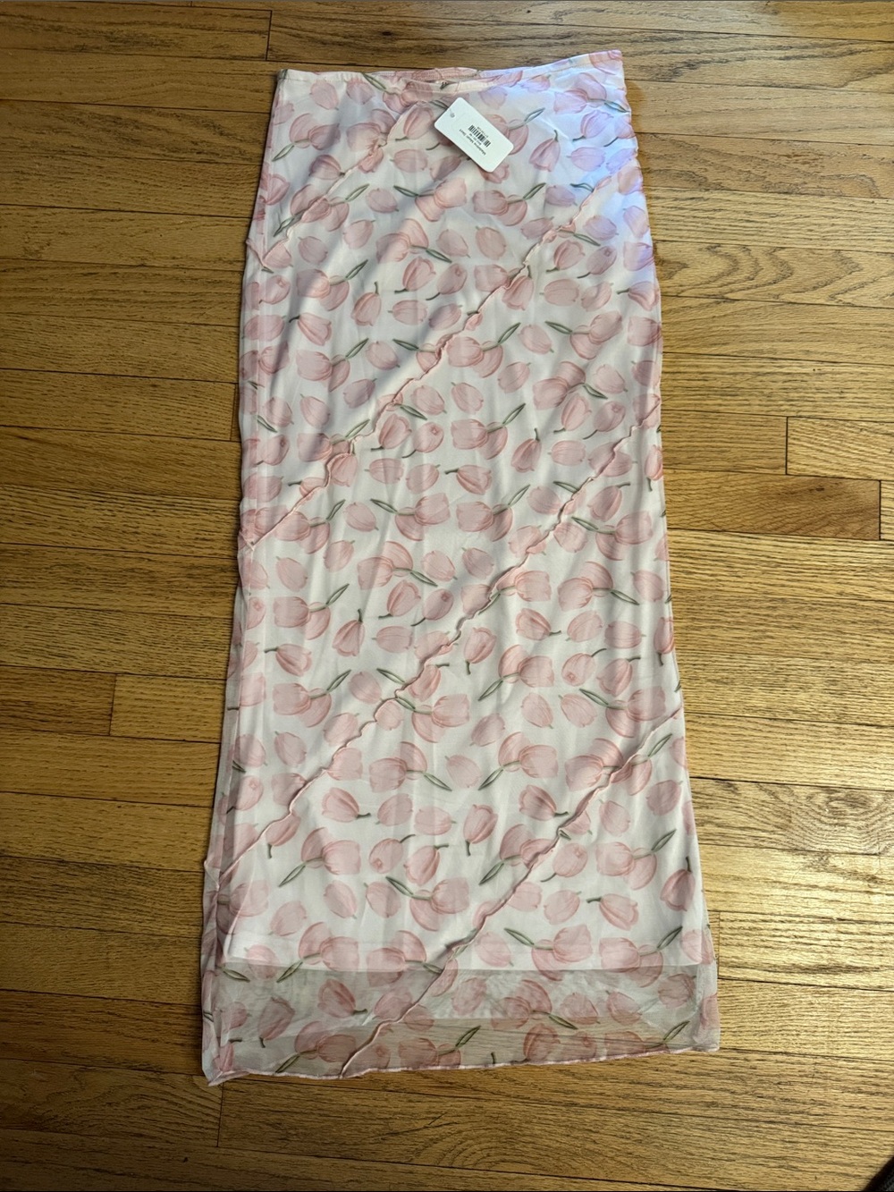 Women’s Pink Floral Tulip-Print Maxi Skirt